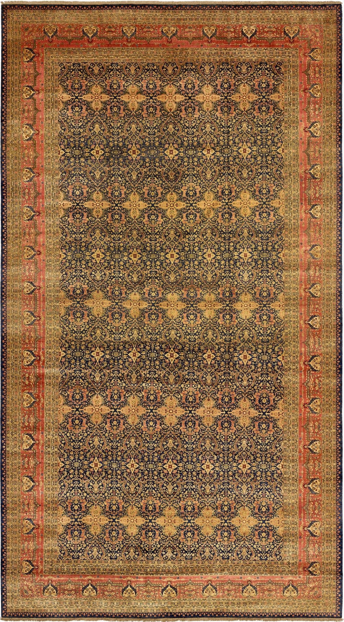 12' 4 x 21' 11  Hand Knotted Tabriz Hadji Jalili Oriental Rug