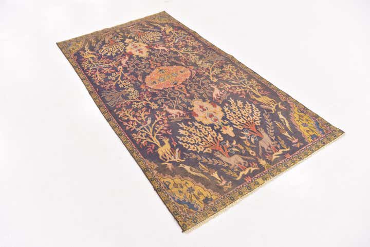3' 8 x 6' 9 Hand Knotted Tabriz Persian Wool Rug
