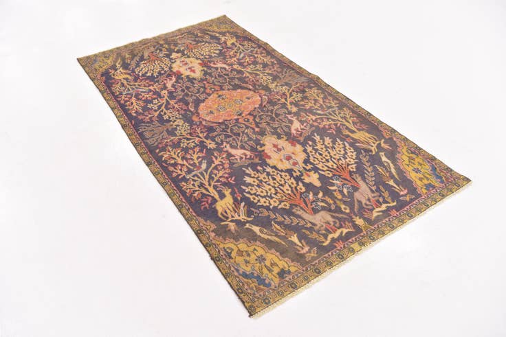 Detail image of 3' 8 x 6' 9 Hand Knotted Tabriz Persian Wool Rug