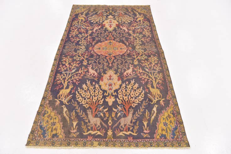 Detail image of 3' 8 x 6' 9 Hand Knotted Tabriz Persian Wool Rug