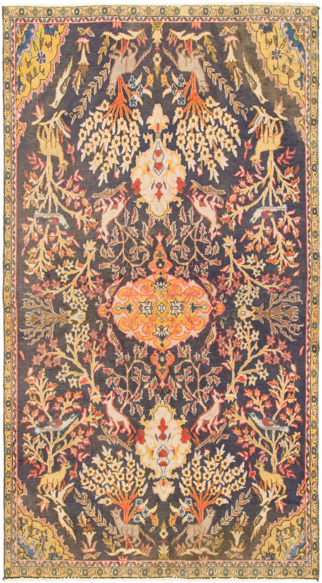 3' 8 x 6' 9 Hand Knotted Tabriz Persian Wool Rug