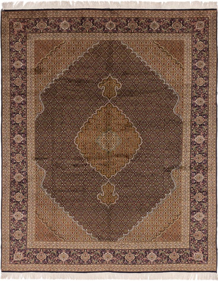 Detail image of 6' 8 x 9' 10 Hand Knotted Tabriz Persian Rug