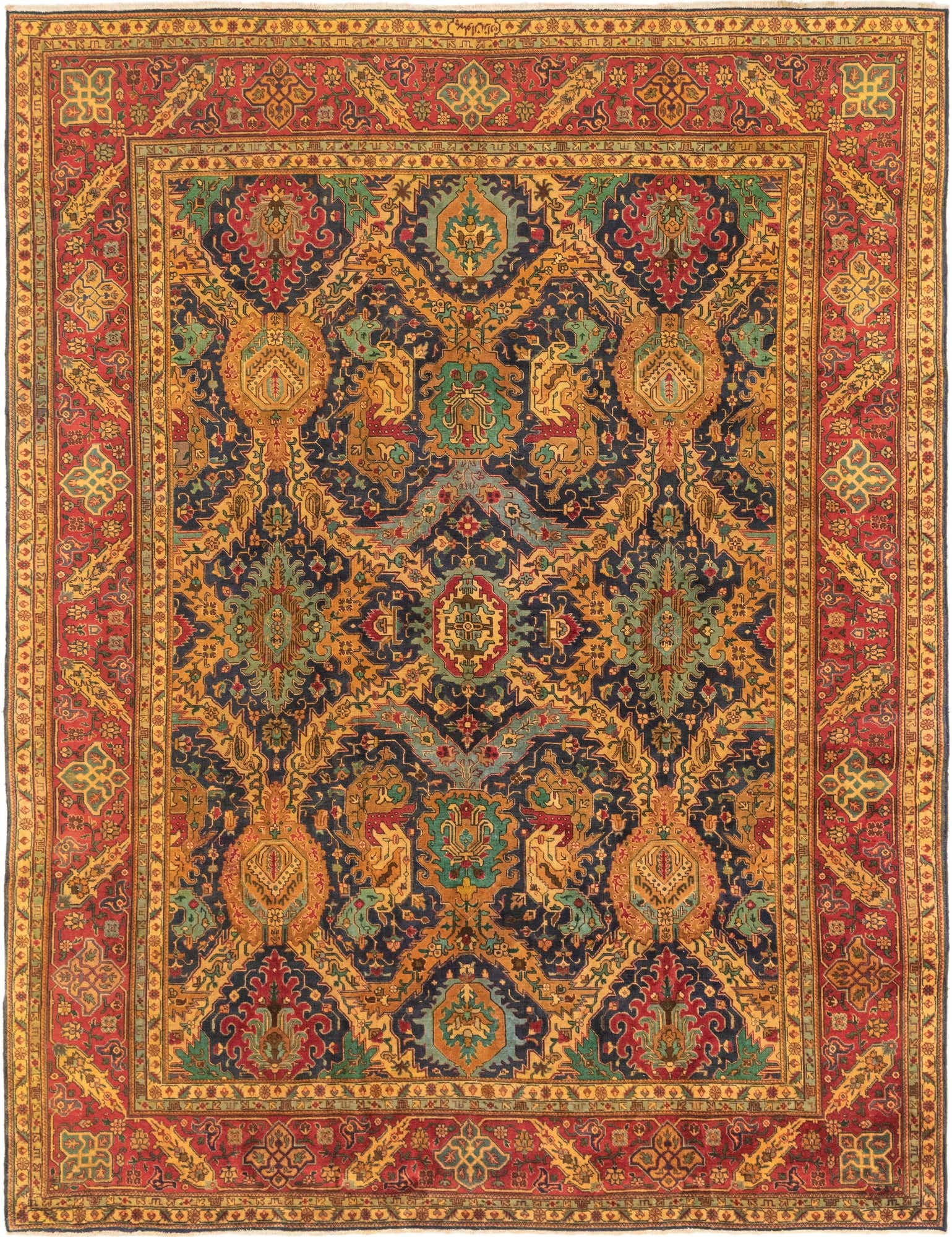 9' 9 x 12' 7 Hand Knotted Tabriz Persian Wool Rug