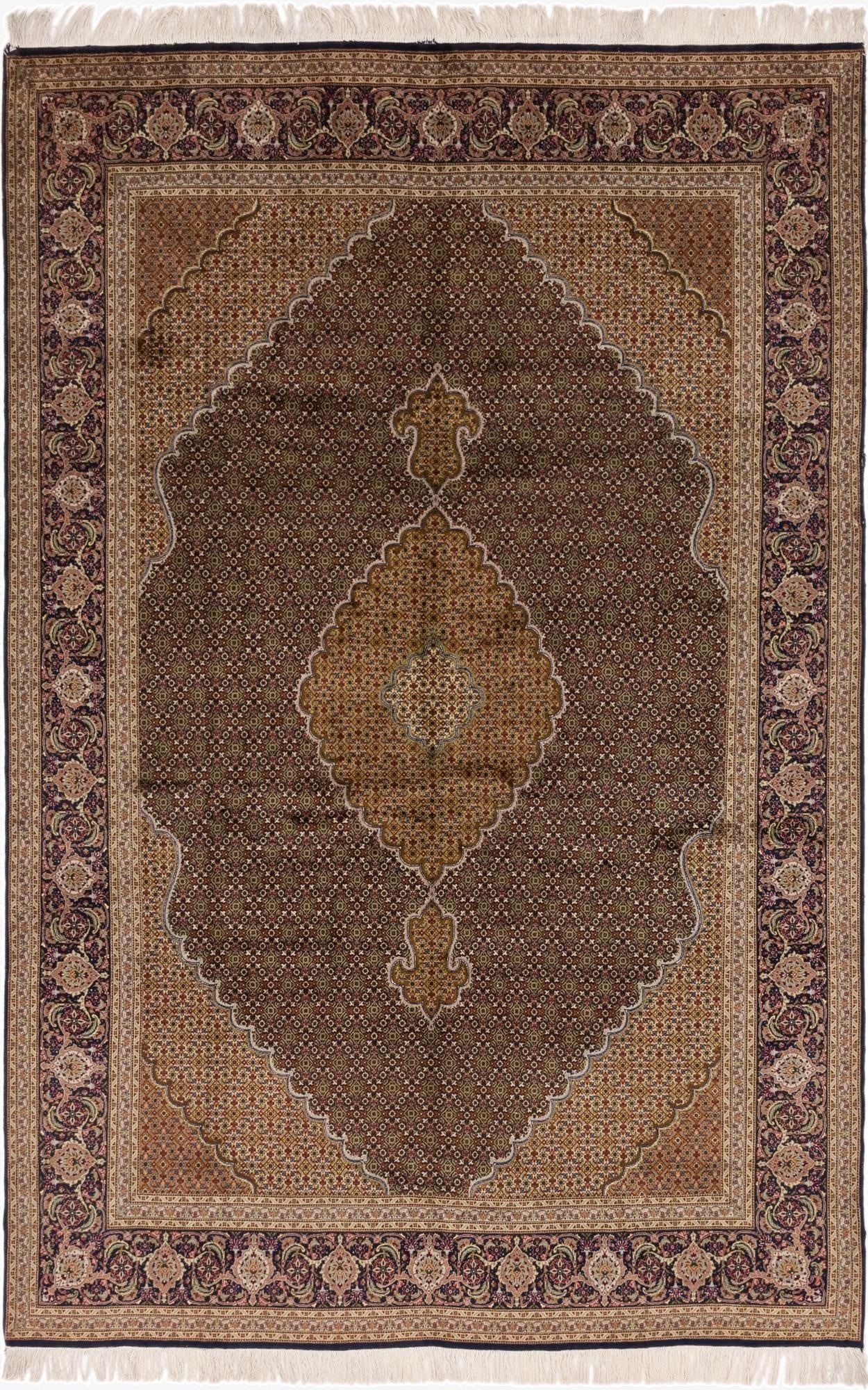 6' 8 x 9' 10  Hand Knotted Tabriz Persian Rug