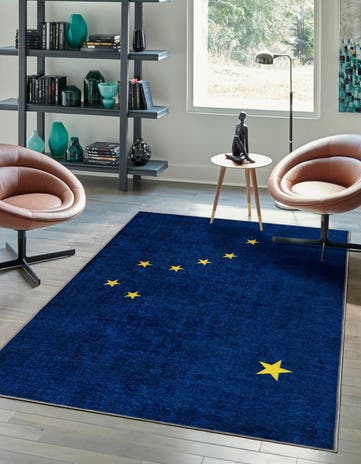 Navy Blue Alaska The Flag Collection Rug