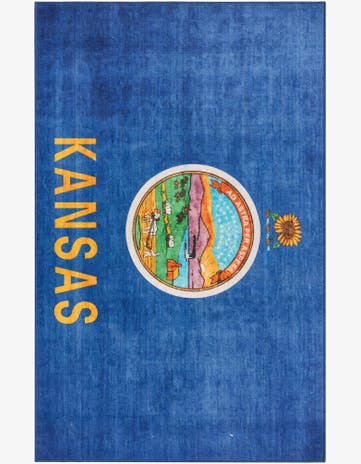 5' x 8' Kansas The Flag Collection Rug