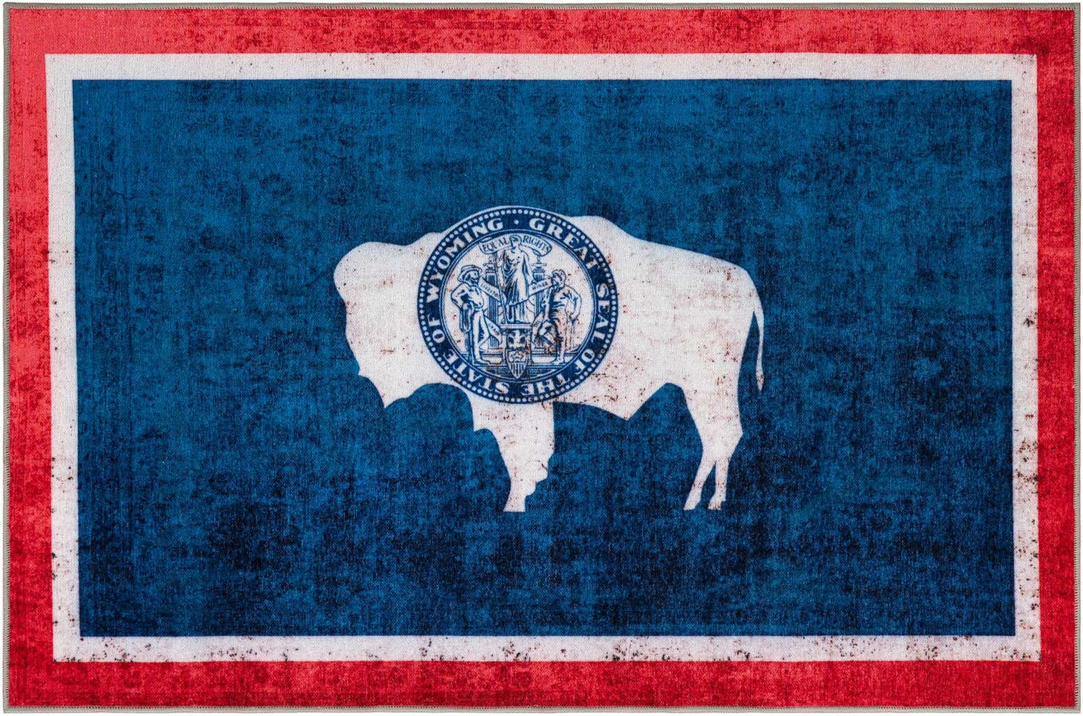 5' x 7' Wyoming The Flag Collection Rug
