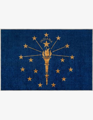 Navy Blue Indiana The Flag Collection Rug
