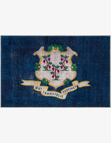Navy Blue Connecticut The Flag Collection Rug