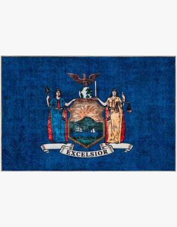 Navy Blue New York The Flag Collection Rug