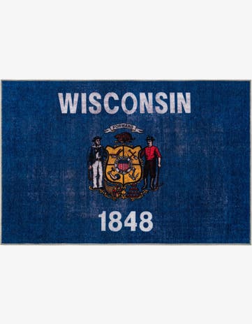 Navy Blue Wisconsin The Flag Collection Rug