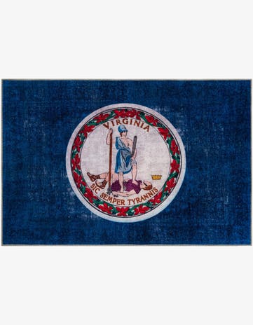 Navy Blue Virginia The Flag Collection Rug