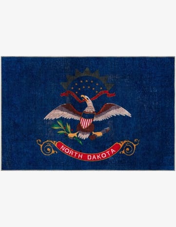 Navy Blue North Dakota The Flag Collection Rug