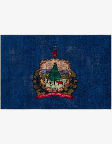 Navy Blue Vermont The Flag Collection Rug