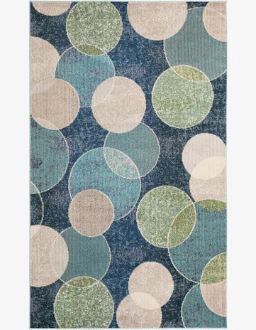 Navy Blue Washable Theia Rug