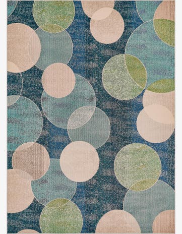 Navy Blue Washable Theia Rug