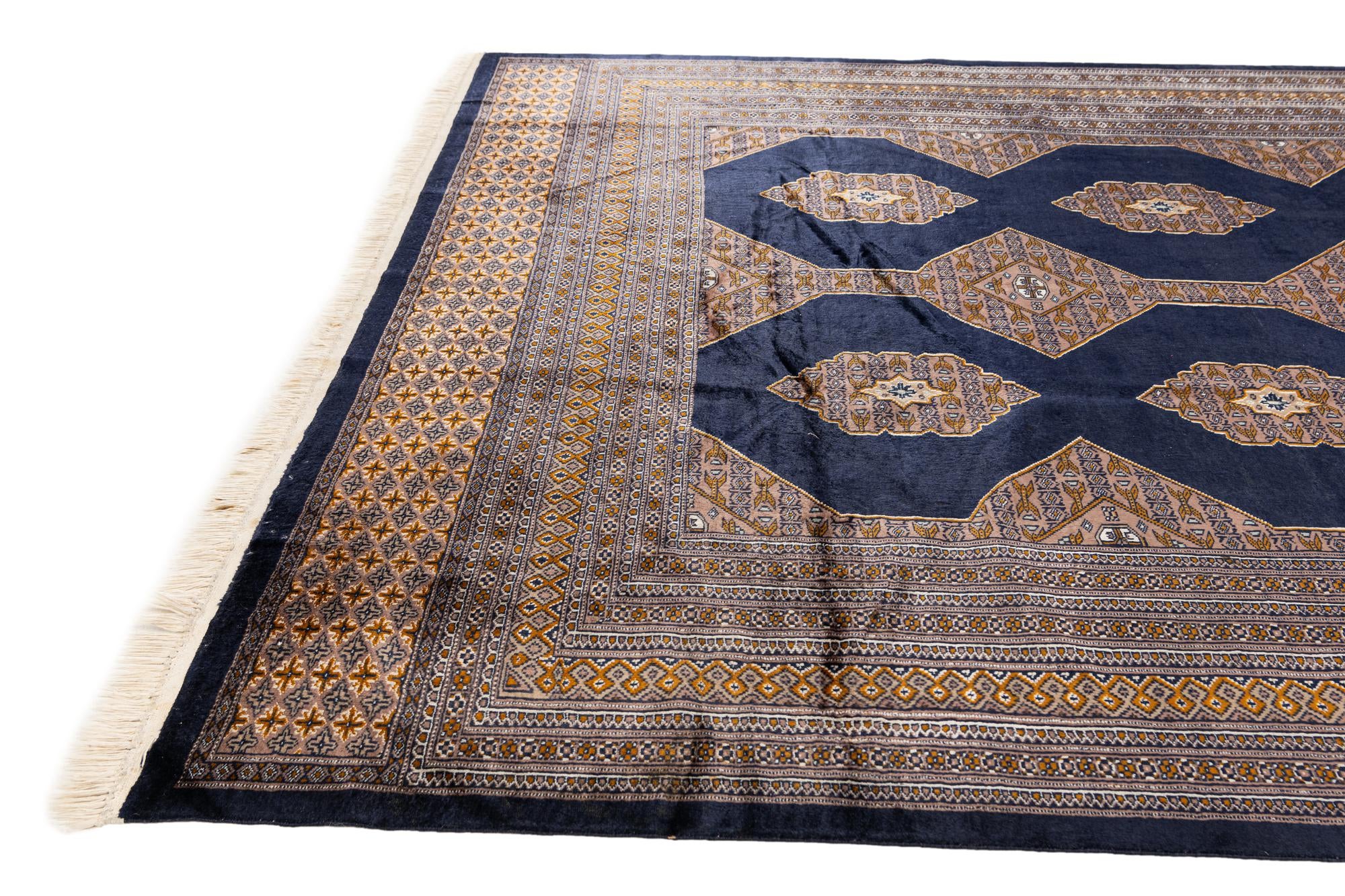 6' 3 x 9' 2 Hand Knotted Torkaman Persian Rug
