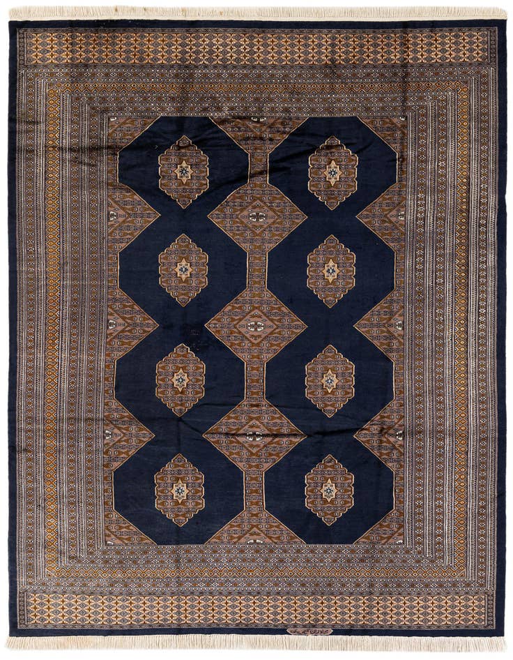 Detail image of 6' 3 x 9' 2 Hand Knotted Torkaman Persian Rug