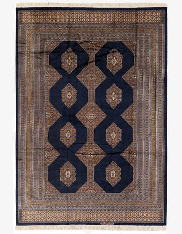 6' 3 x 9' 2 Hand Knotted Torkaman Persian Rug