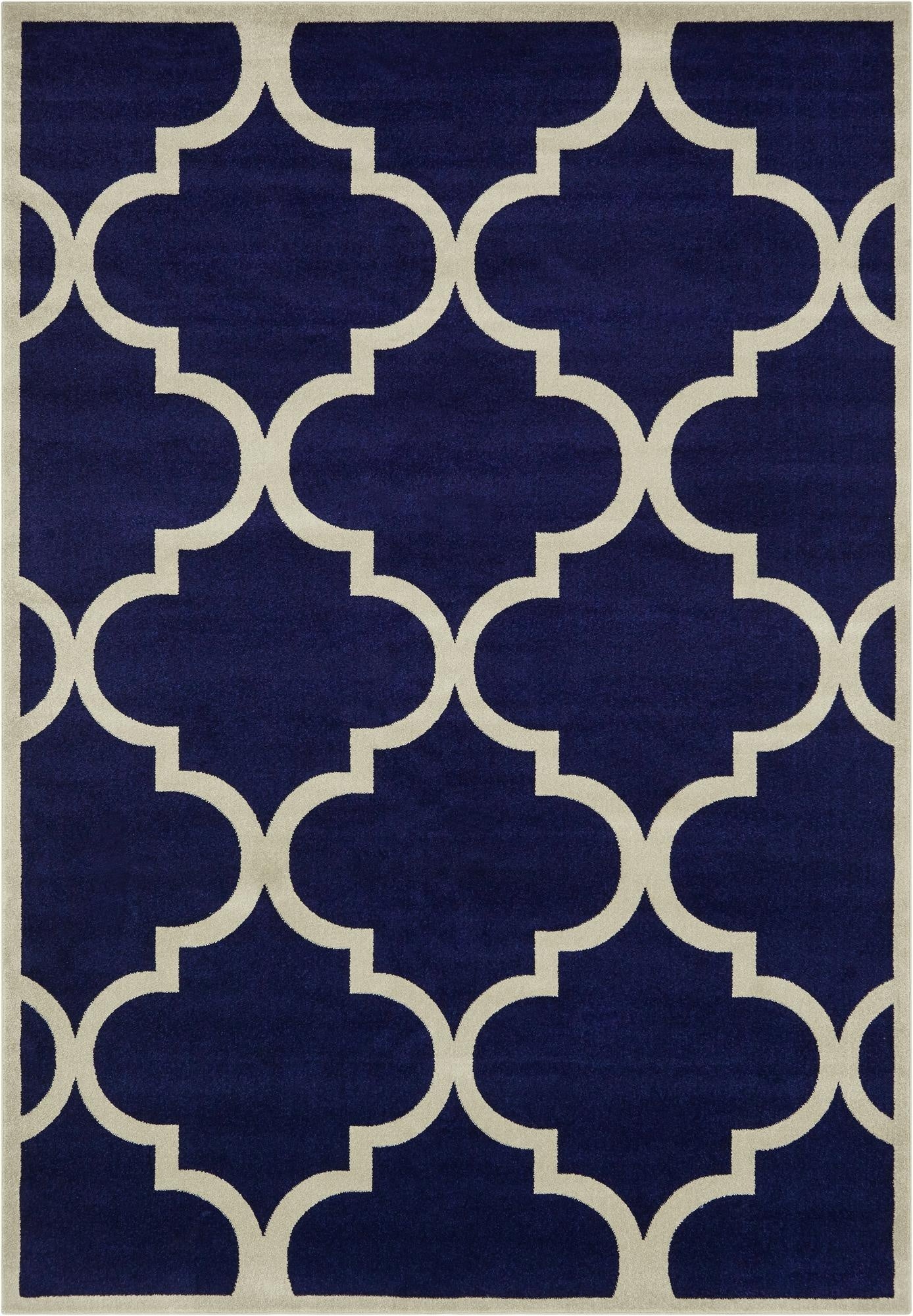 Navy Blue Trellis Rug