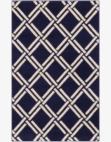 Navy Blue Trellis Rug