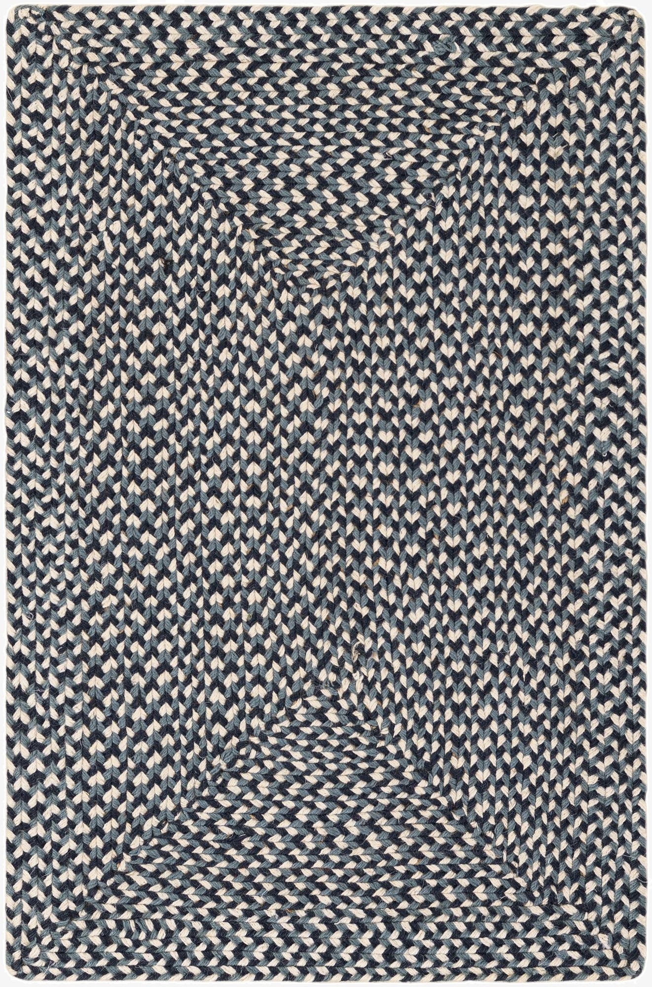 2' x 3' 1  Hand Tweed Braided Jute Rug