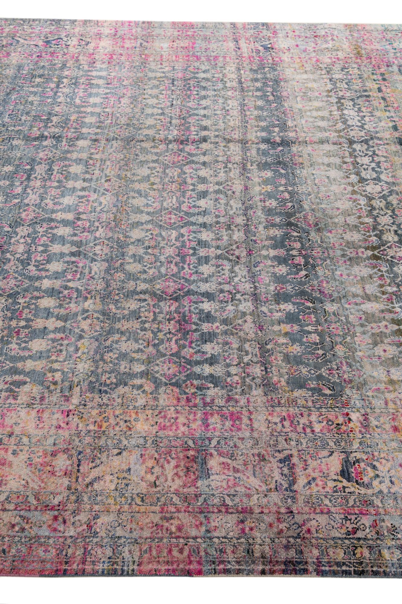 9' x 12' 8 Hand Knotted Ultra Vintage Persian Rug