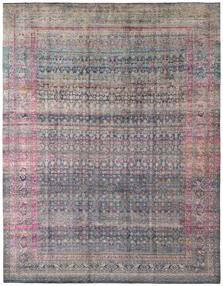 Detail image of 9' x 12' 8 Hand Knotted Ultra Vintage Persian Rug