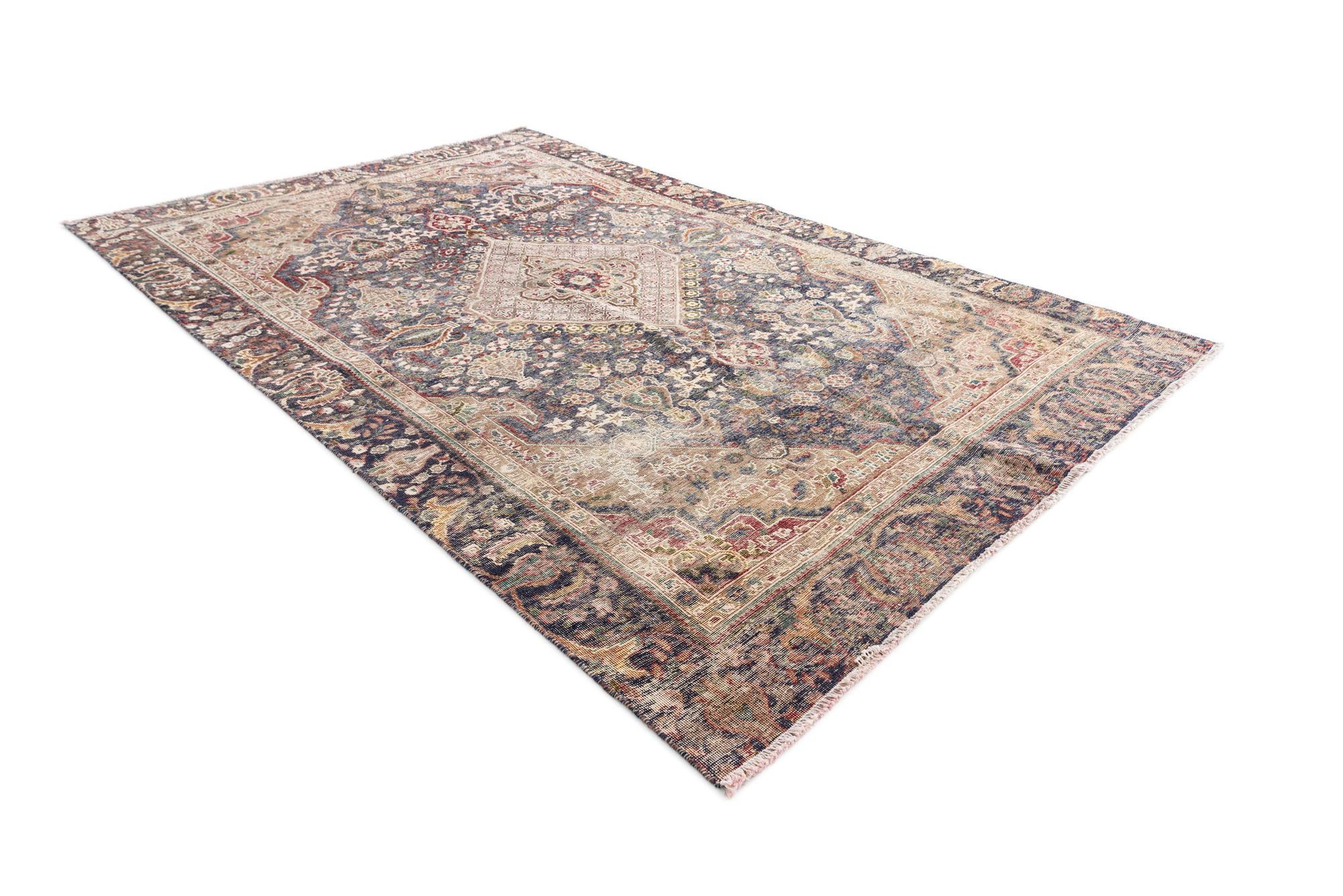 6' 1 x 9' 8 Hand Knotted Ultra Vintage Persian Wool Rug
