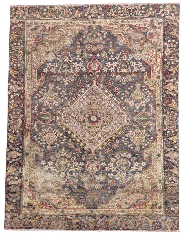 Detail image of 6' 1 x 9' 8 Hand Knotted Ultra Vintage Persian Wool Rug
