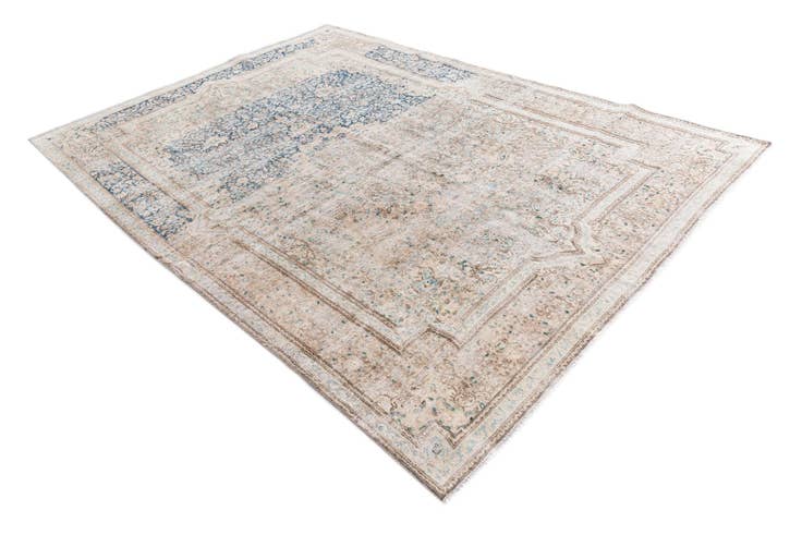 Detail image of 6' 4 x 9' Hand Knotted Ultra Vintage Persian Wool Rug