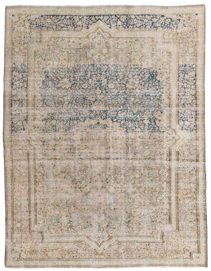 Detail image of 6' 4 x 9' Hand Knotted Ultra Vintage Persian Wool Rug