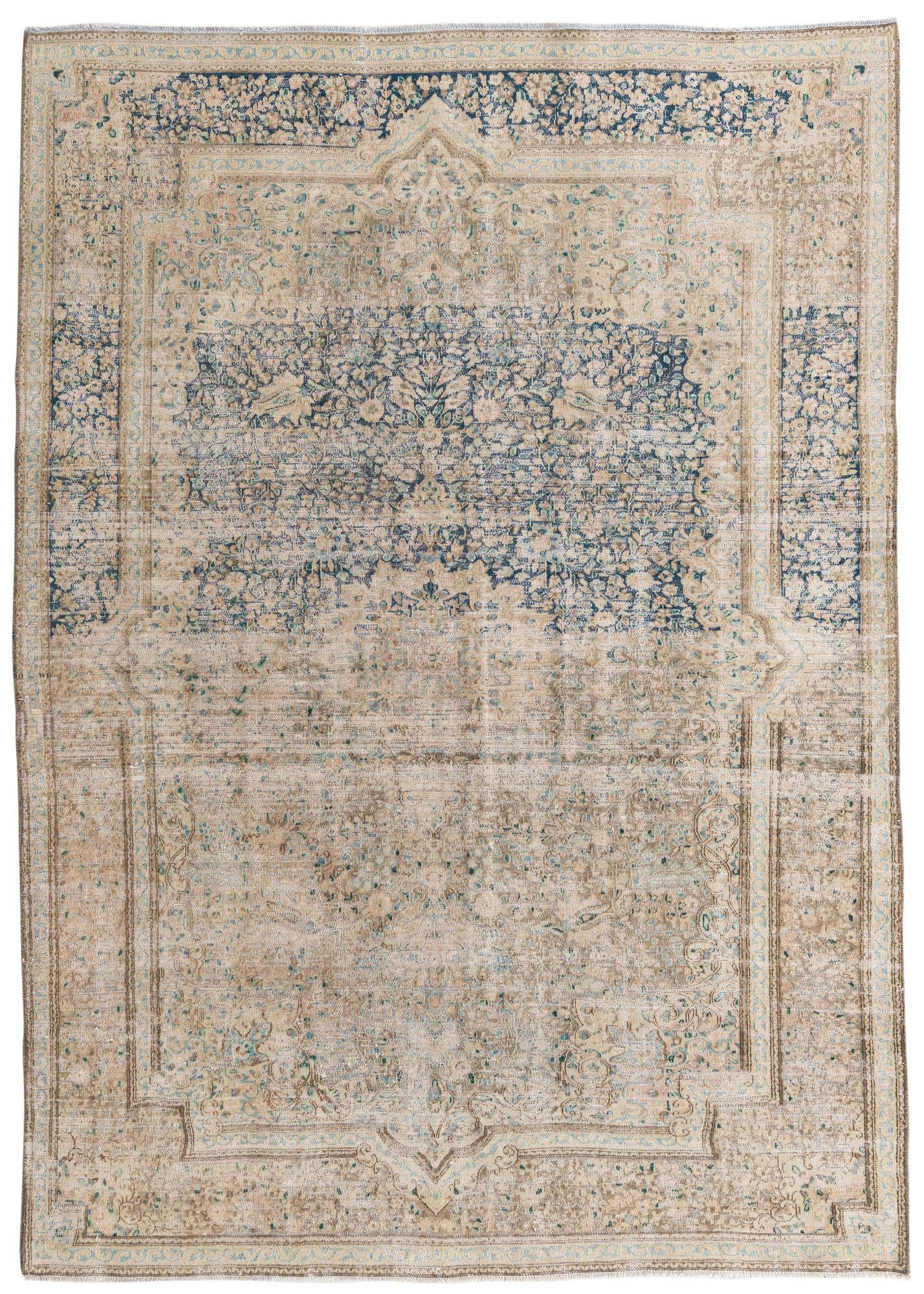 6' 4 x 9' Hand Knotted Ultra Vintage Persian Wool Rug