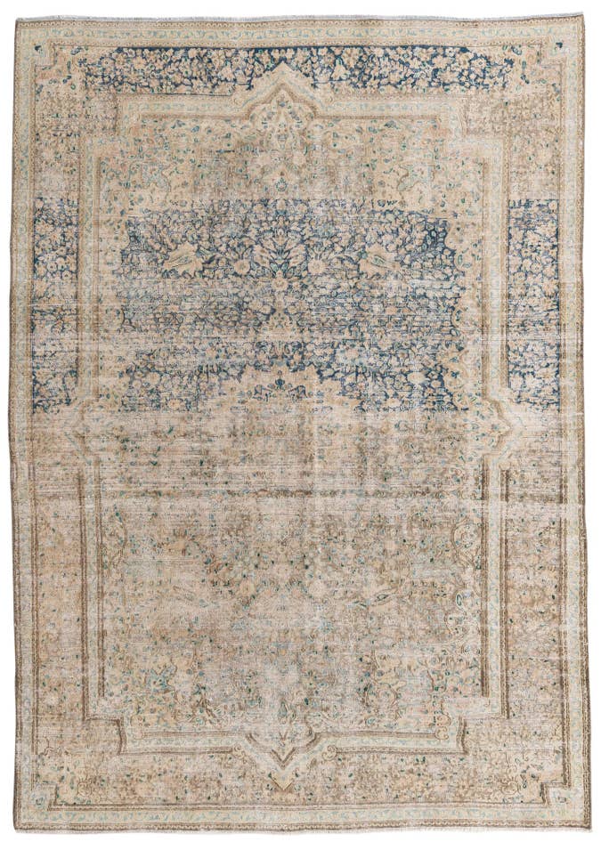 Detail image of 6' 4 x 9' Hand Knotted Ultra Vintage Persian Wool Rug