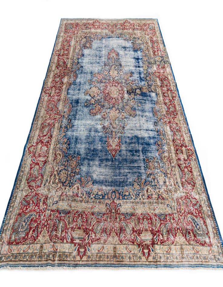 Detail image of 9' 9 x 13'  Hand Knotted Ultra Vintage Persian Wool Rug