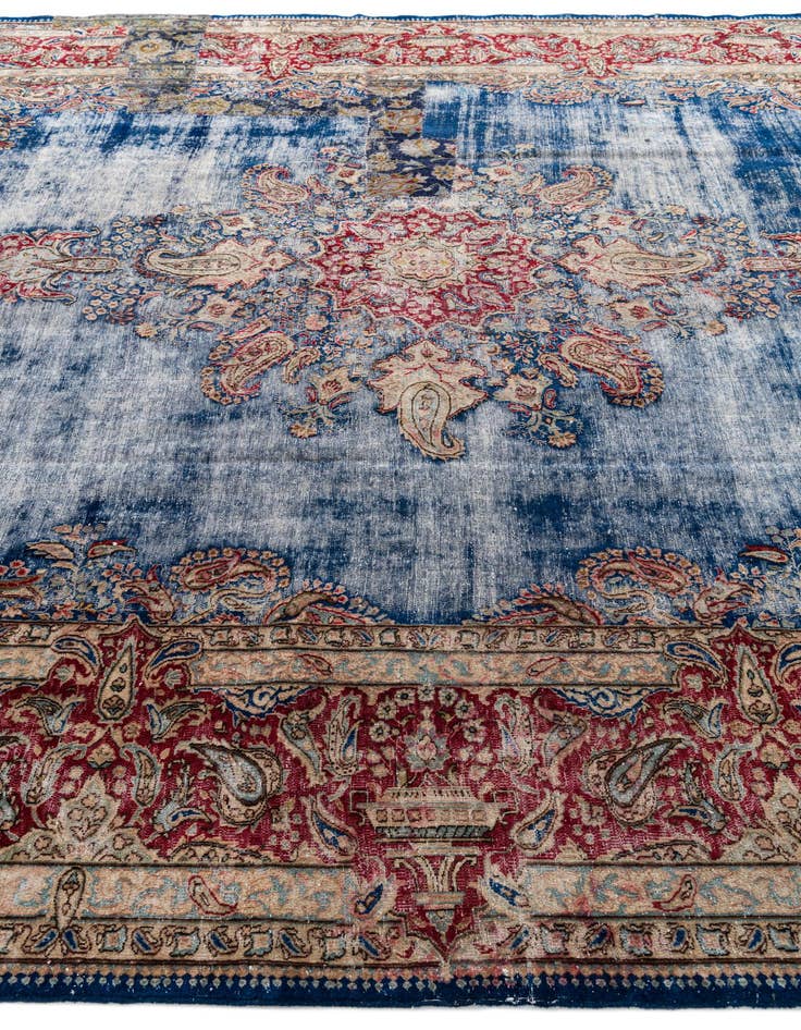 Detail image of 9' 9 x 13'  Hand Knotted Ultra Vintage Persian Wool Rug