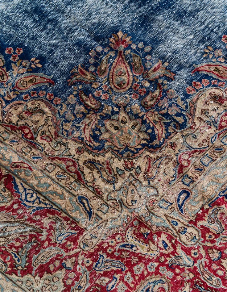 Detail image of 9' 9 x 13'  Hand Knotted Ultra Vintage Persian Wool Rug