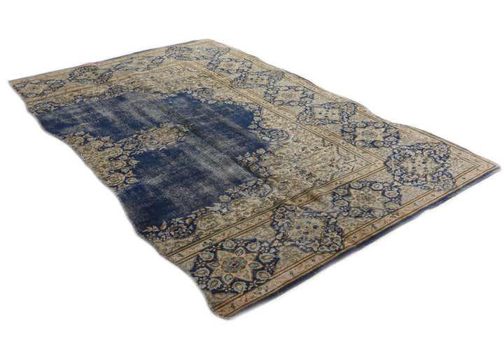 6' x 9' 7 Hand Knotted Ultra Vintage Persian Wool Rug