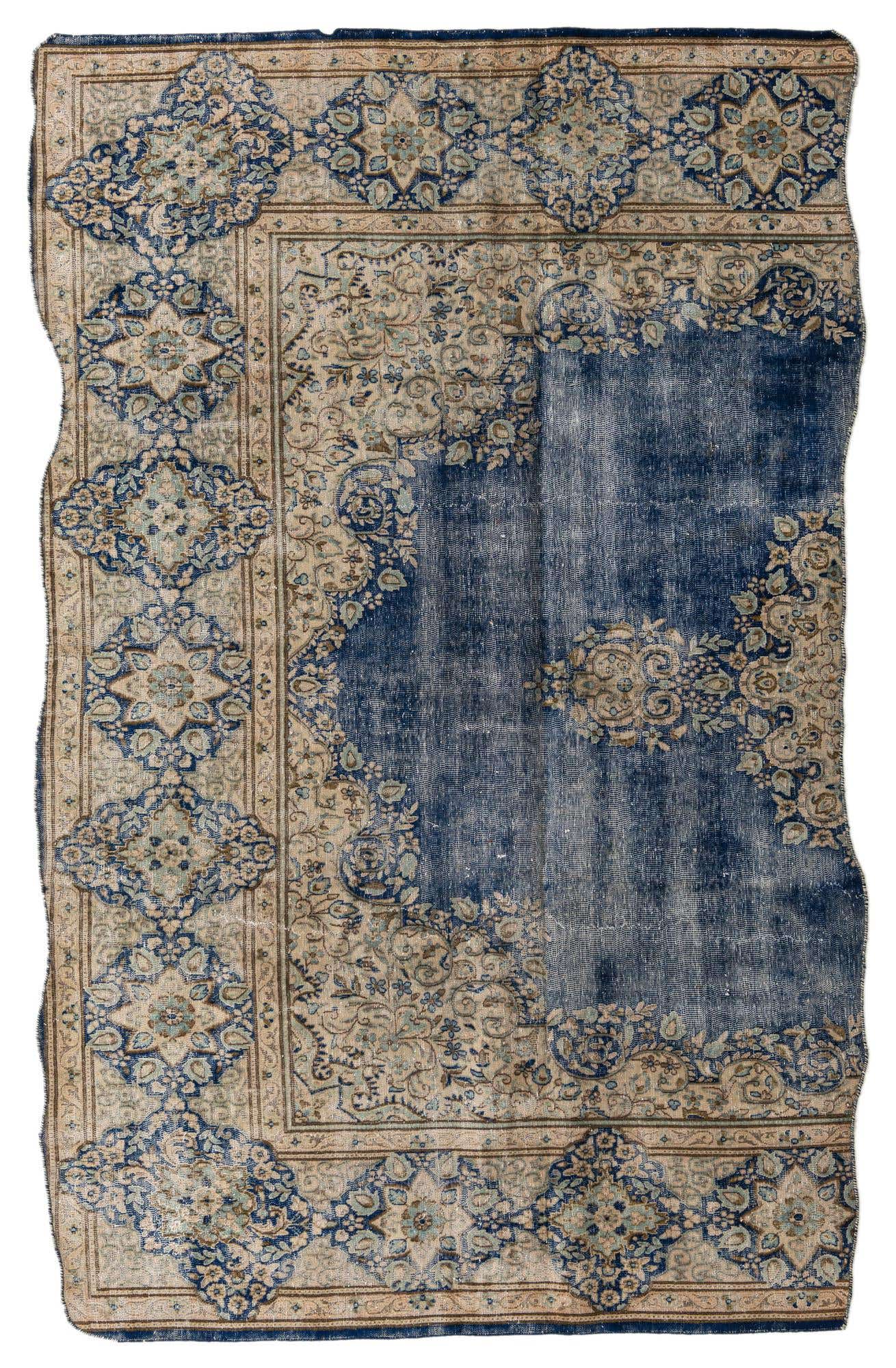 6' x 9' 7 Hand Knotted Ultra Vintage Persian Wool Rug