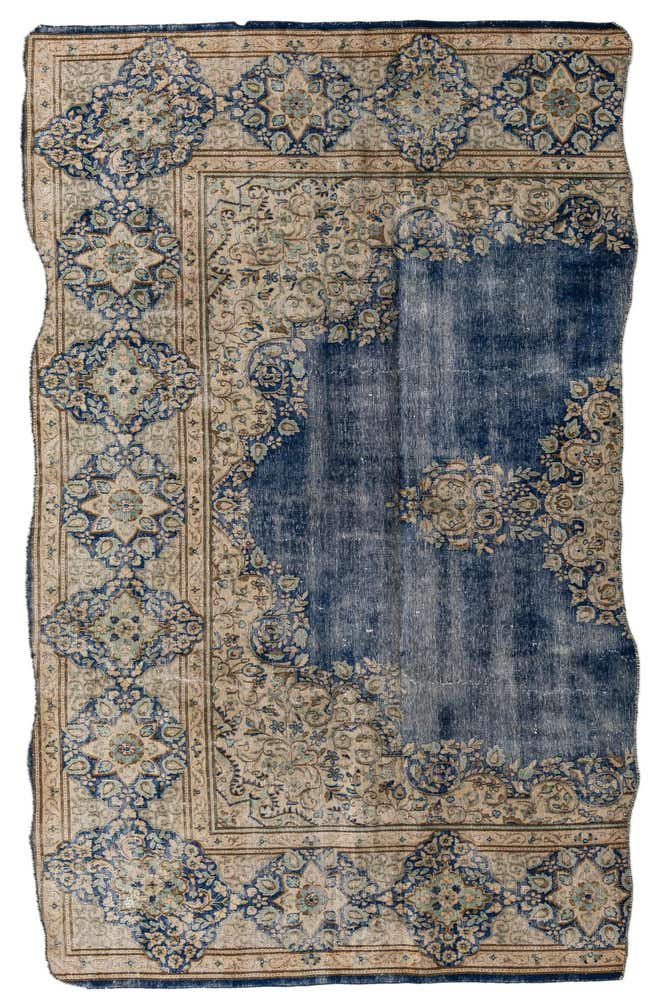 6' x 9' 7 Hand Knotted Ultra Vintage Persian Wool Rug