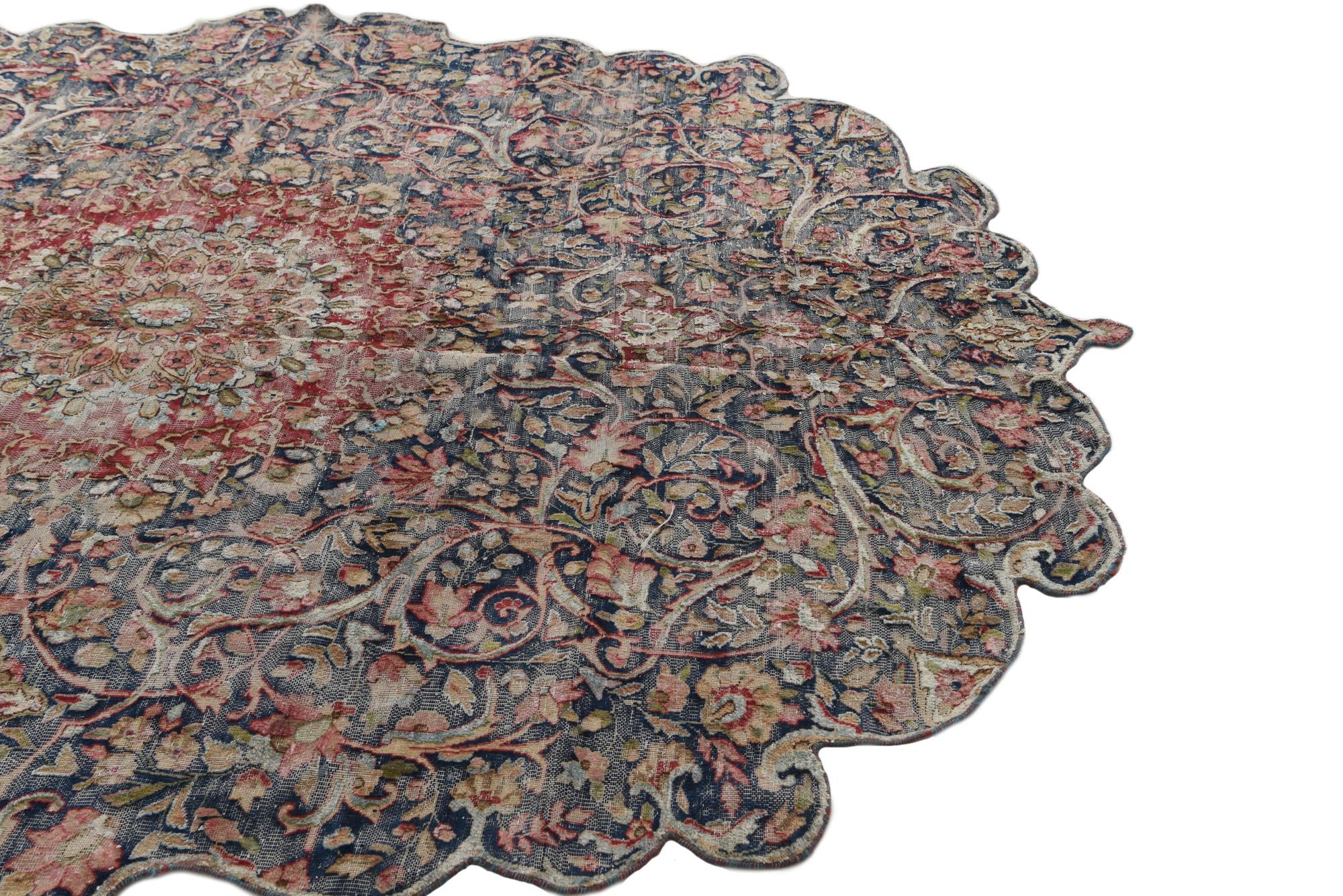 6' 3 x 8' 7 Hand Knotted Ultra Vintage Persian Wool Rug