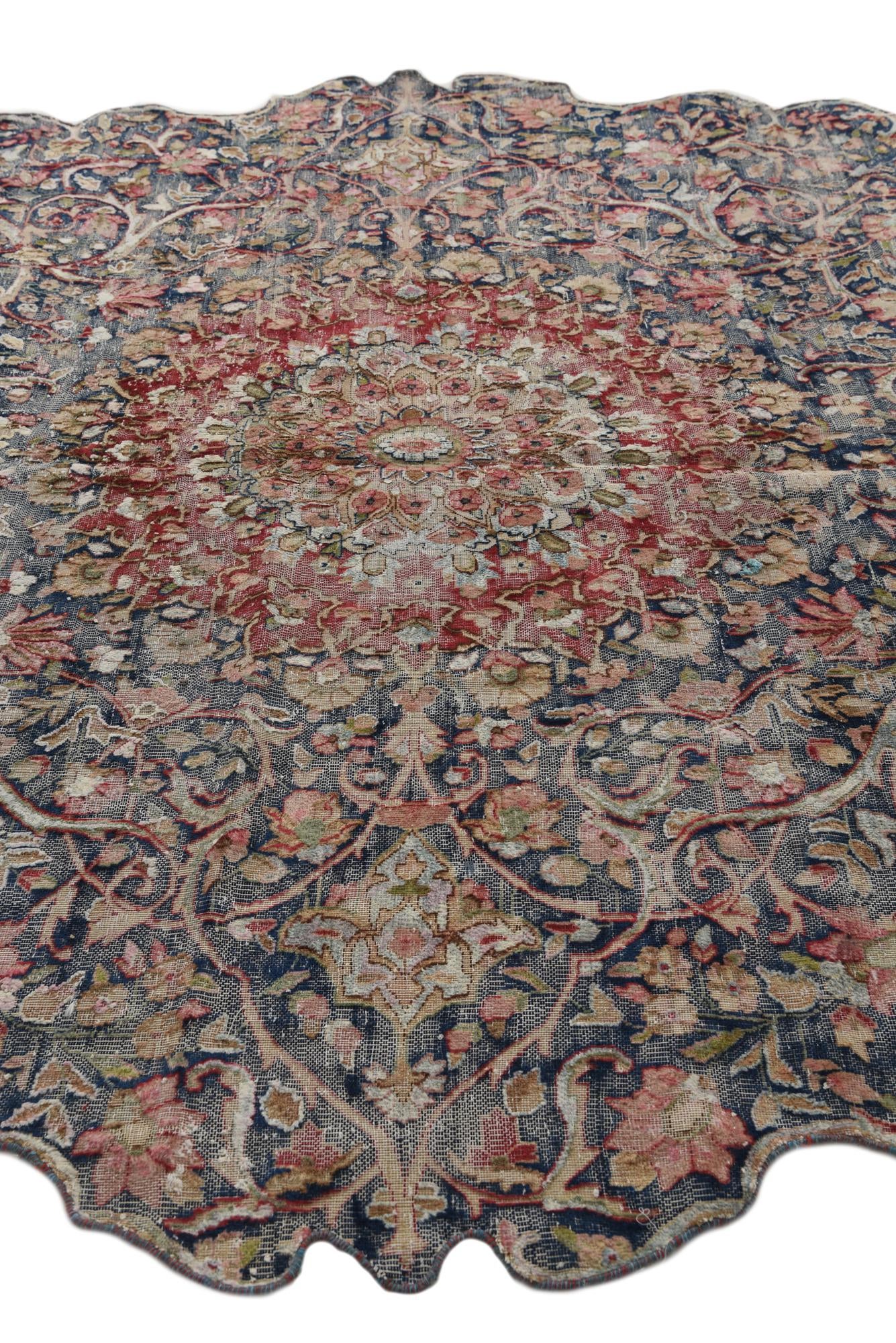6' 3 x 8' 7 Hand Knotted Ultra Vintage Persian Wool Rug