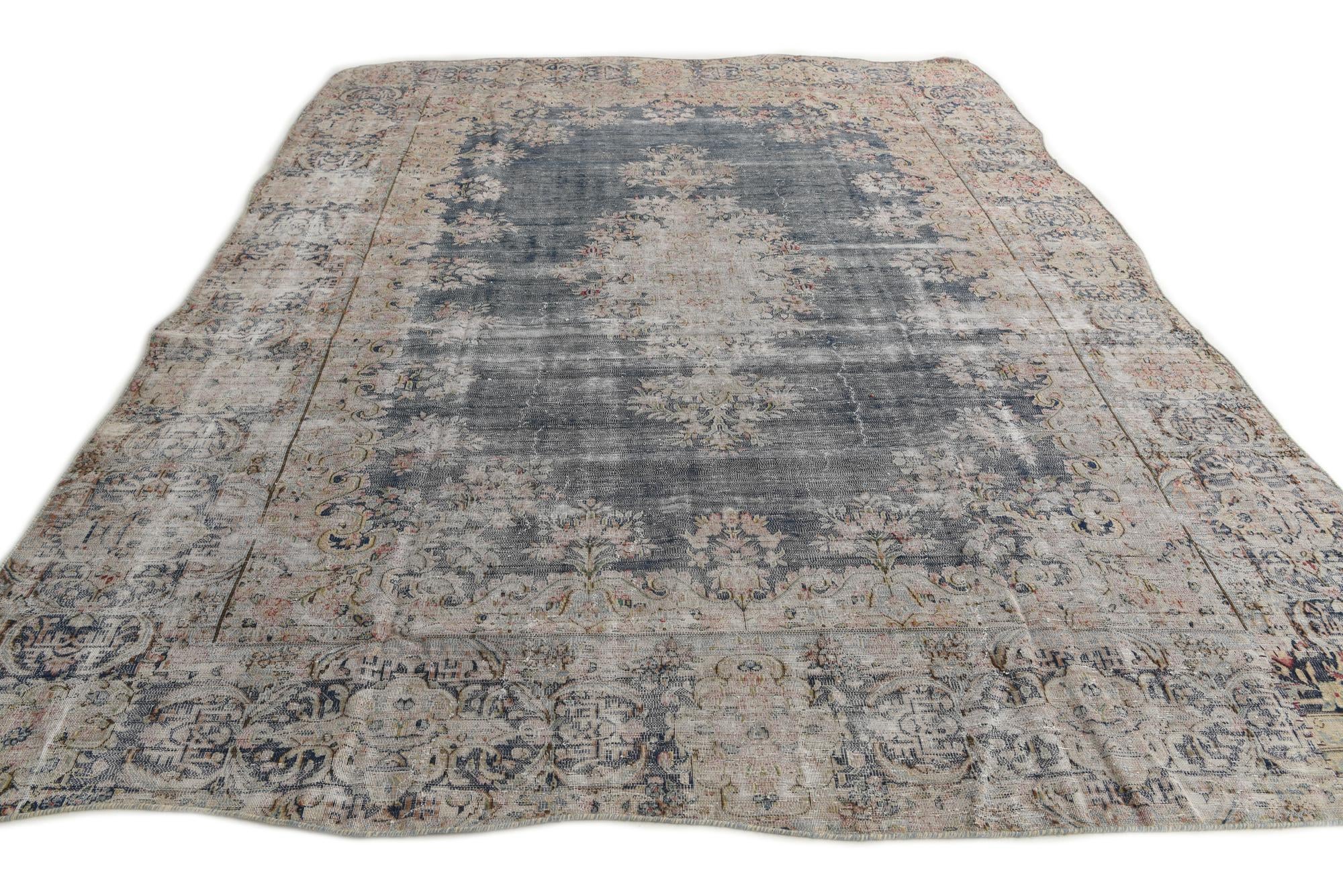9' 8 x 12' Hand Knotted Ultra Vintage Persian Wool Rug
