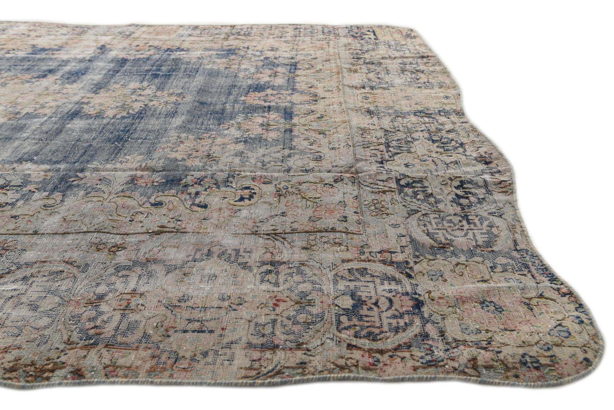 9' 8 x 12' Hand Knotted Ultra Vintage Persian Wool Rug