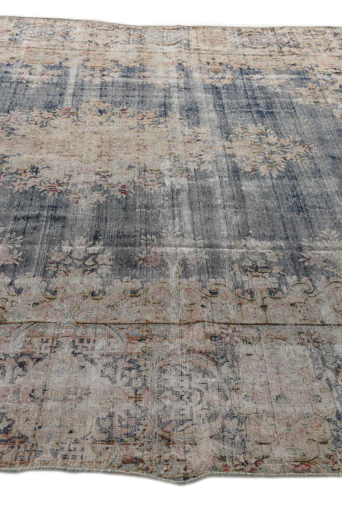 9' 8 x 12' Hand Knotted Ultra Vintage Persian Wool Rug