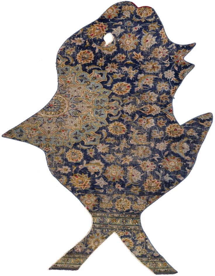 Detail image of 4' 2 x 6' 9 Hand Knotted Ultra Vintage Persian Wool Rug