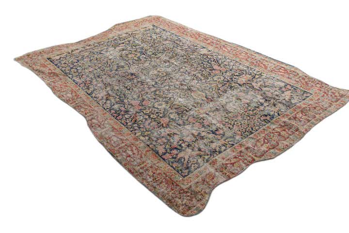 6' 7 x 9' 3 Hand Knotted Ultra Vintage Persian Wool Rug