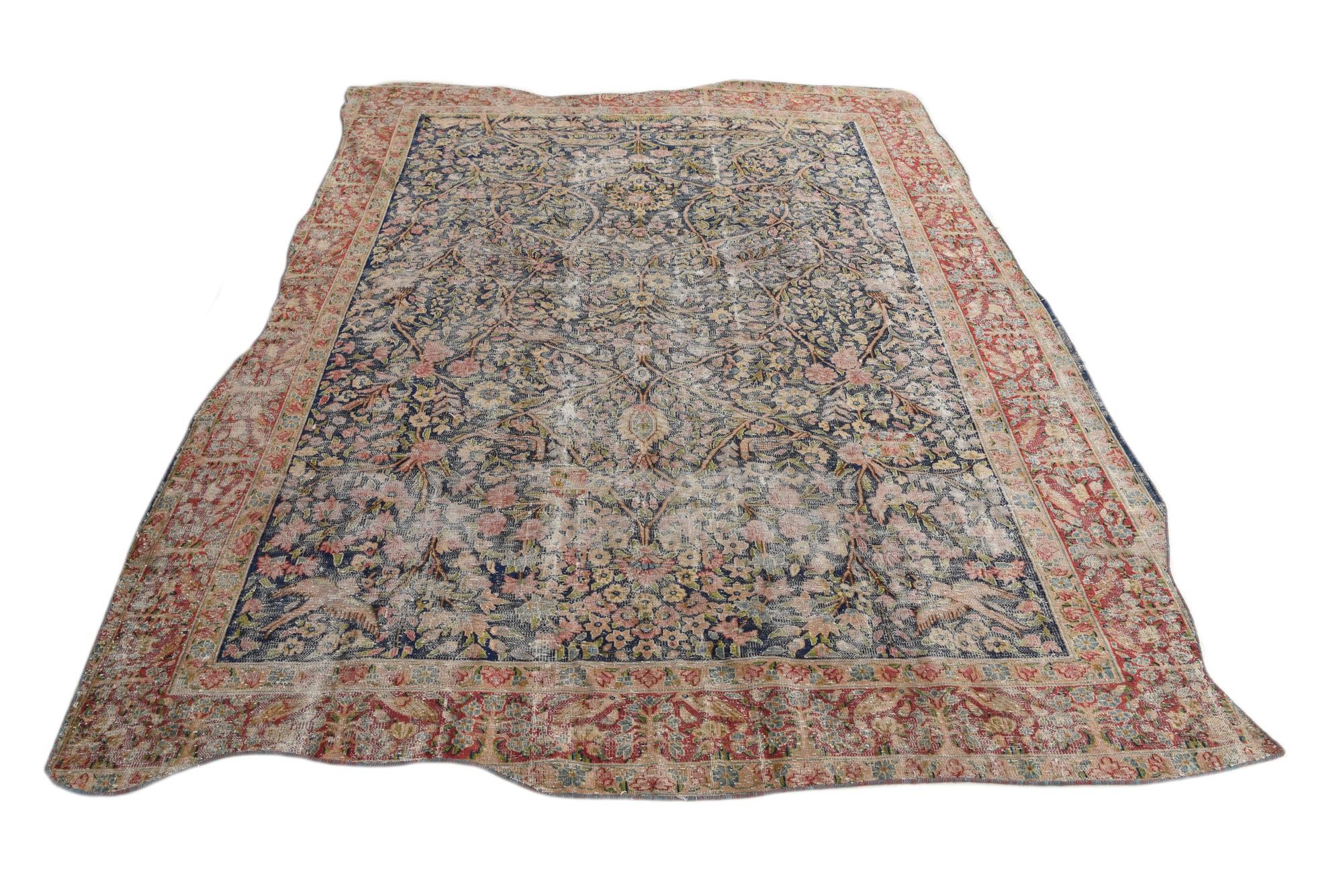 6' 7 x 9' 3 Hand Knotted Ultra Vintage Persian Wool Rug