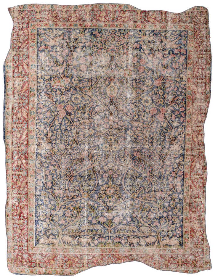Detail image of 6' 7 x 9' 3 Hand Knotted Ultra Vintage Persian Wool Rug