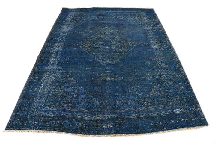 190cm x 260cm Hand Knotted Ultra Vintage Persian Wool Rug